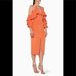 CUSHNIE! Papaya Aura Midi Dress 8